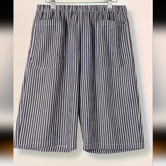 Blue White Striped 3XL Back w Pocket Elastic Waist - Picture 1 of 5
